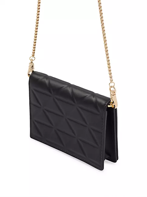 Shop Prada Card Holder With Leather Shoulder Strap | Saks Fifth Avenue