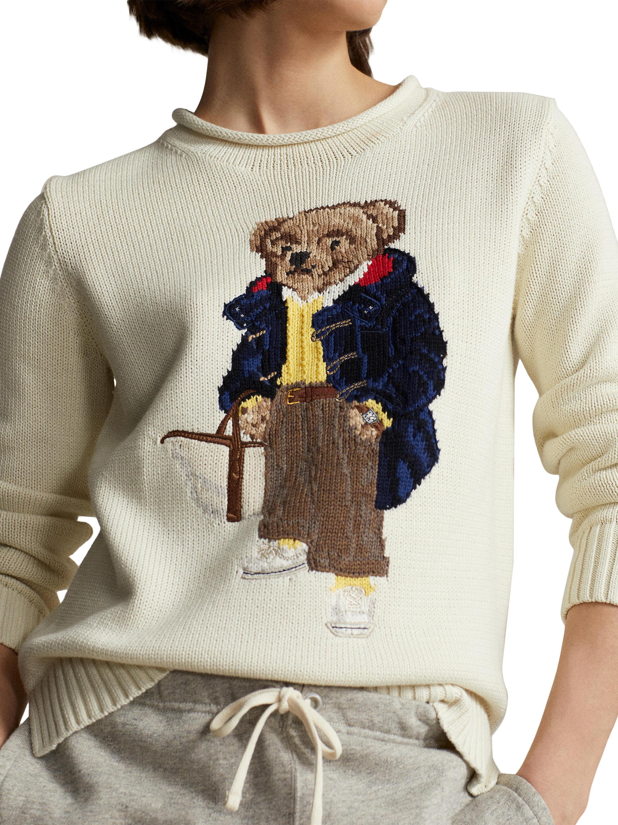 Shop Polo Ralph Lauren Cotton Polo Bear Sweater | Saks Fifth Avenue