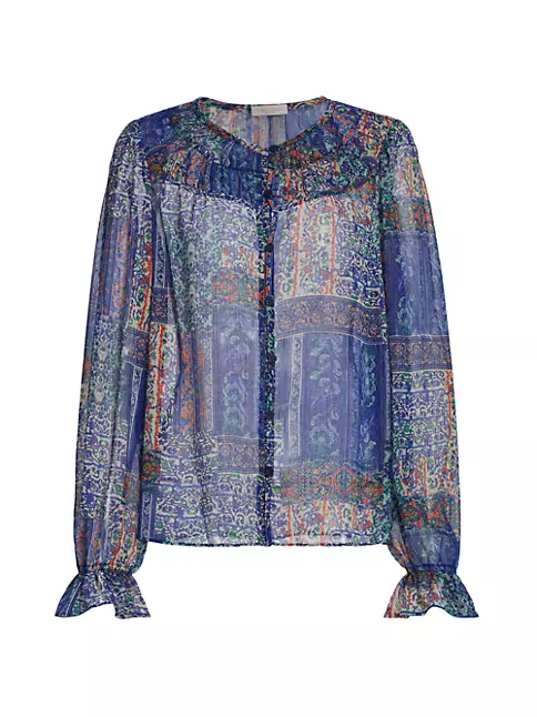 Shop Ramy Brook Ariel Printed Button-Front Blouse | Saks Fifth Avenue