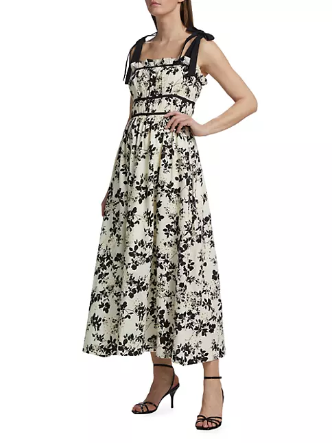 Shop En Saison Vivi Floral Eyelet Midi-Dress | Saks Fifth Avenue