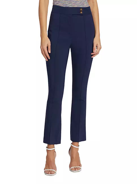 Shop Veronica Beard Dell Pin-Tucked Straight Crop Pants | Saks Fifth Avenue