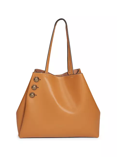 Shop Balmain Embleme Leather Shopper Tote Bag | Saks Fifth Avenue
