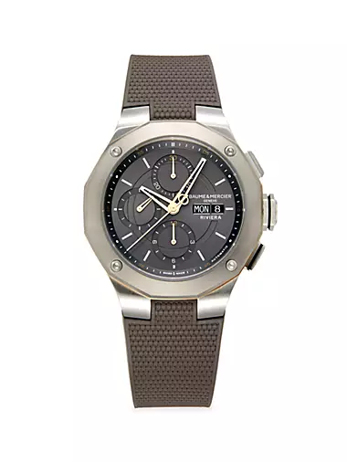 Riviera 10722 Stainless Steel, Rubber & Canvas Chronograph Watch/43MM
