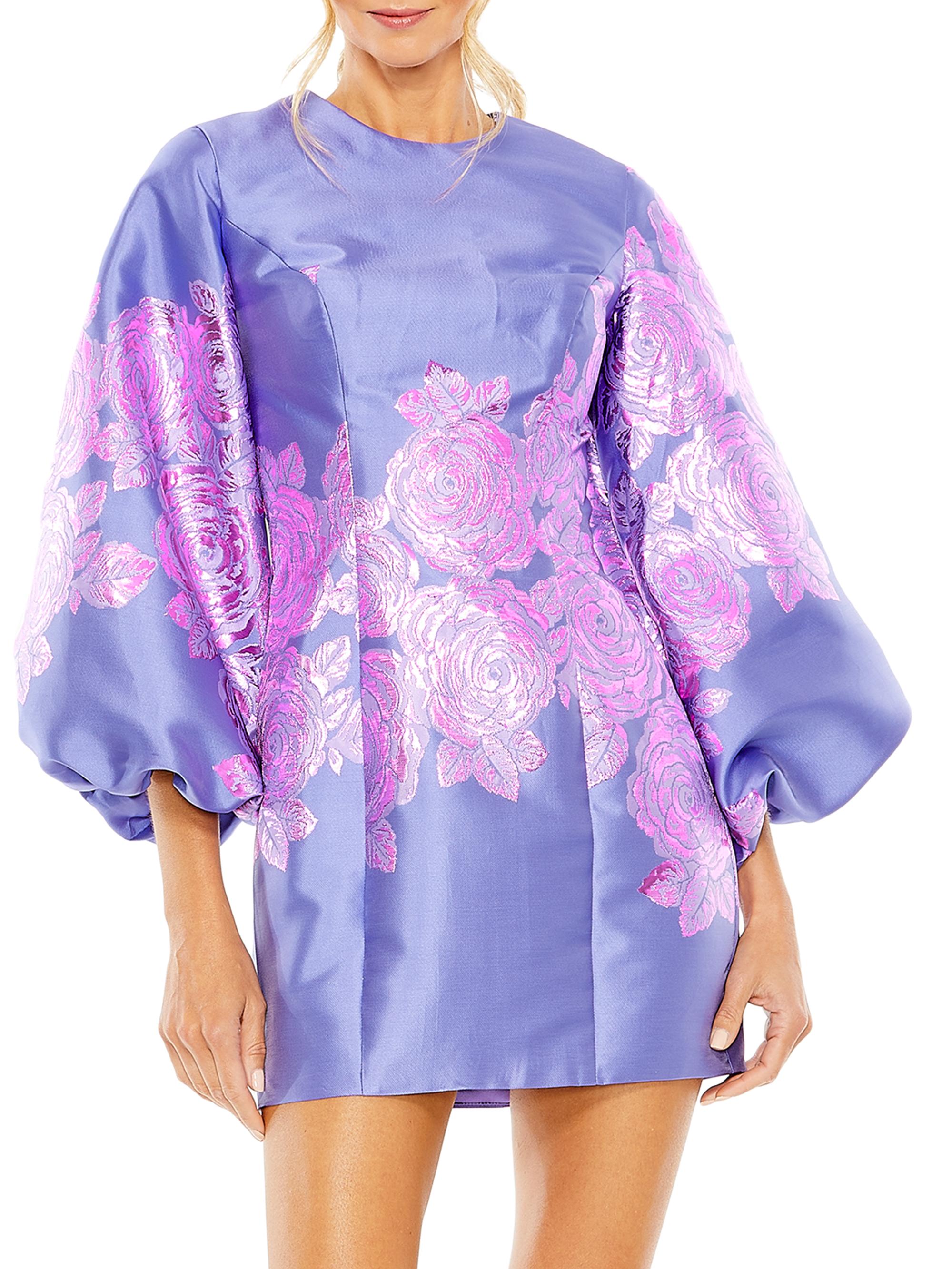 GUESS Womens Embroidered Floral Balloon Sleeve Scoop Neck Crop Top
