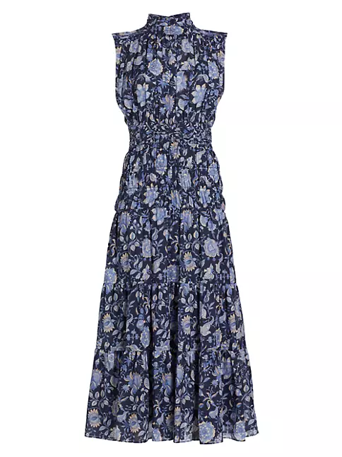 Shop Derek Lam 10 Crosby Junia Floral Ruched Midi-Dress | Saks Fifth Avenue