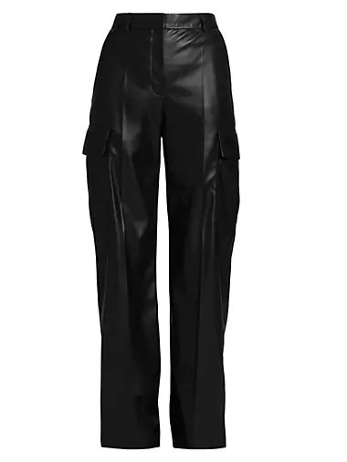 Faux Leather Cargo Pants
