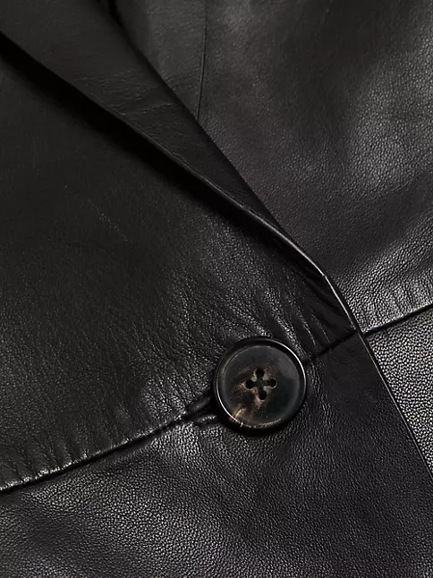 Shop Lamarque Evanna Long Leather Coat | Saks Fifth Avenue
