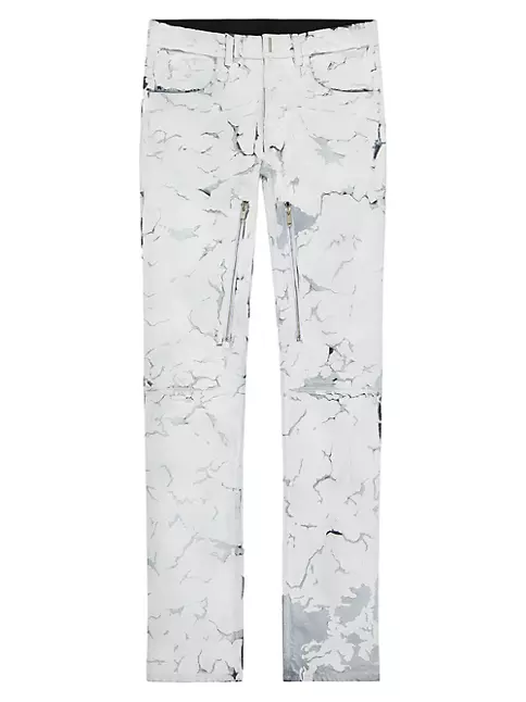 Shop Givenchy Painted Crackled Jeans With Zips | Saks Fifth Avenue