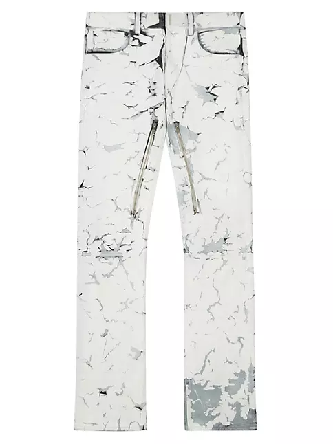 Shop Givenchy Painted Crackled Jeans With Zips | Saks Fifth Avenue