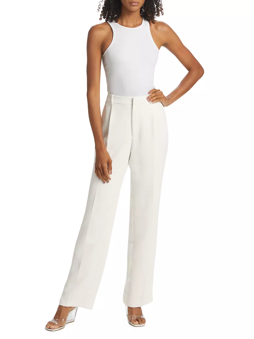 Shop Good American Luxe Suiting Column Trousers | Saks Fifth Avenue