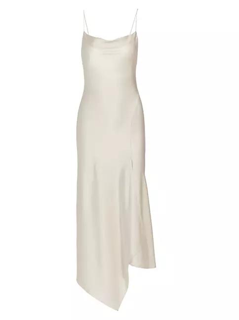 Shop Alice + Olivia Asymmetric Slit Midi Dress | Saks Fifth Avenue