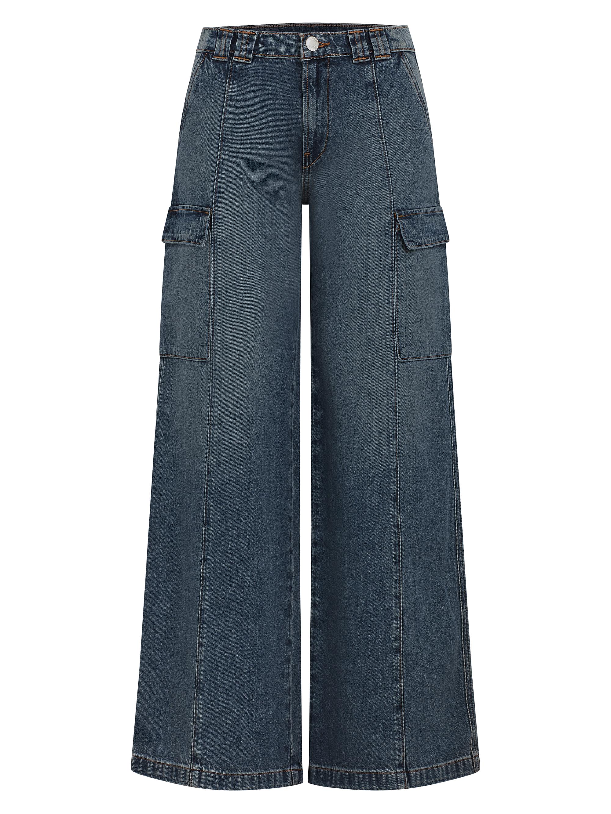 Hudson Women's Mid Rise Utility Wide Leg Cargo Jean
