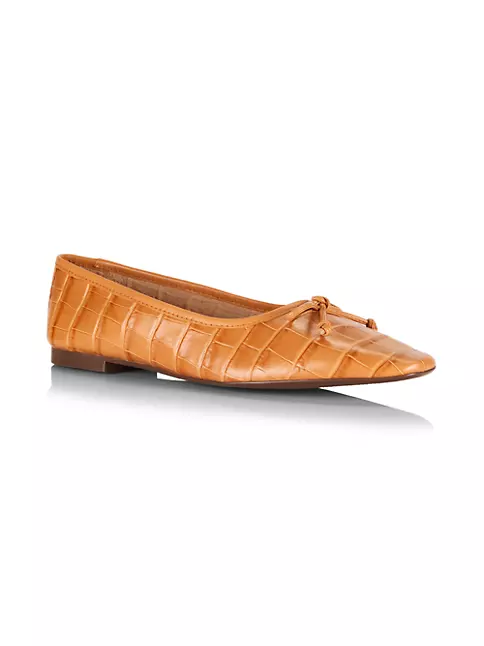 Shop Schutz Arissa Croc-Embossed Leather Ballet Flats | Saks Fifth Avenue