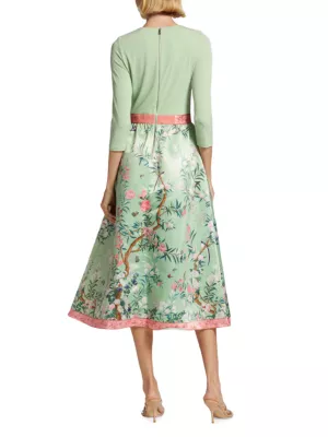 Shop Alice + Olivia Chara Floral Fit & Flare Midi-Dress | Saks Fifth Avenue