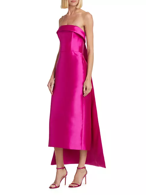 Shop Amsale Mikado Tea-Length Dress | Saks Fifth Avenue