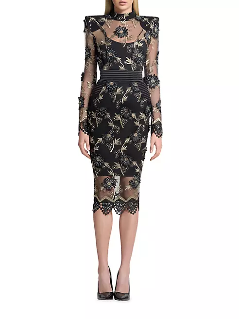 Shop Zhivago She's Famous Now Lace-Embroidered Midi-Dress | Saks Fifth ...