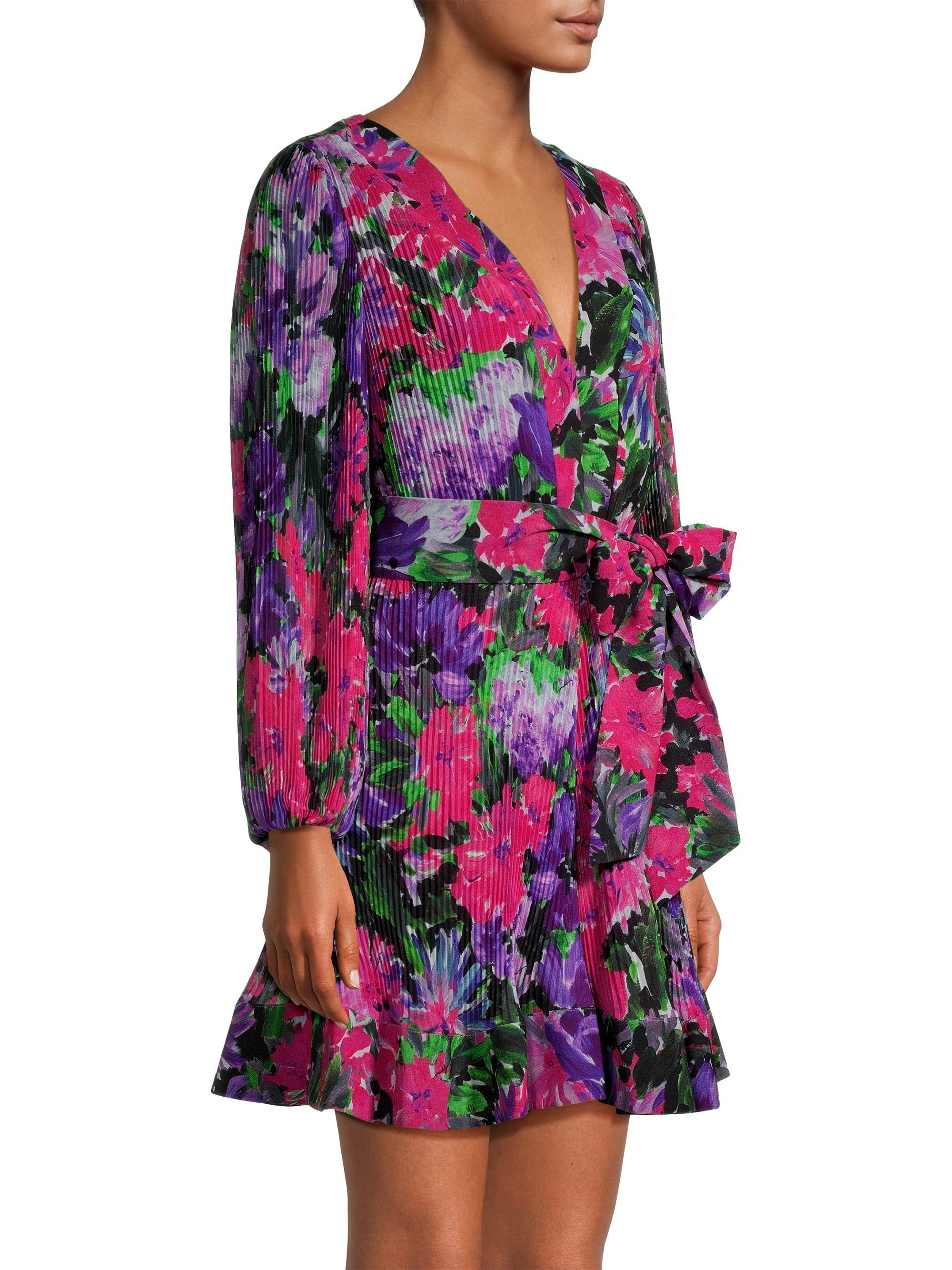 Milly Liv Pleat Dress Blue Floral main image 0