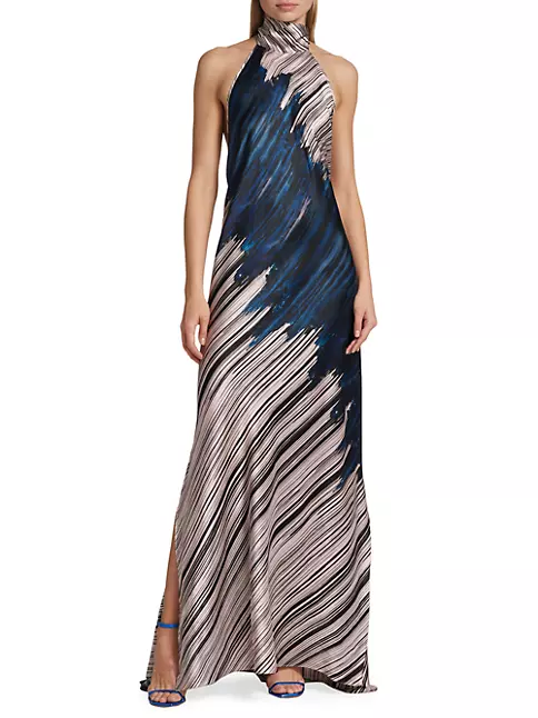 Shop Silvia Tcherassi Sherry High-Neck Silk Gown | Saks Fifth Avenue