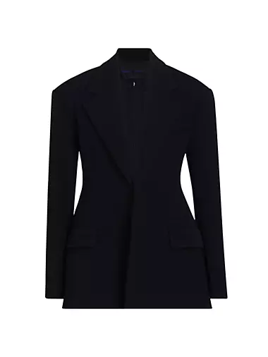 Wool Twill One-Button Jacket