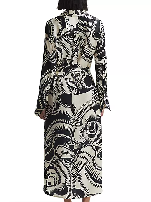 Shop Reiss Tilly Belted Printed Maxi Dress | Saks Fifth Avenue