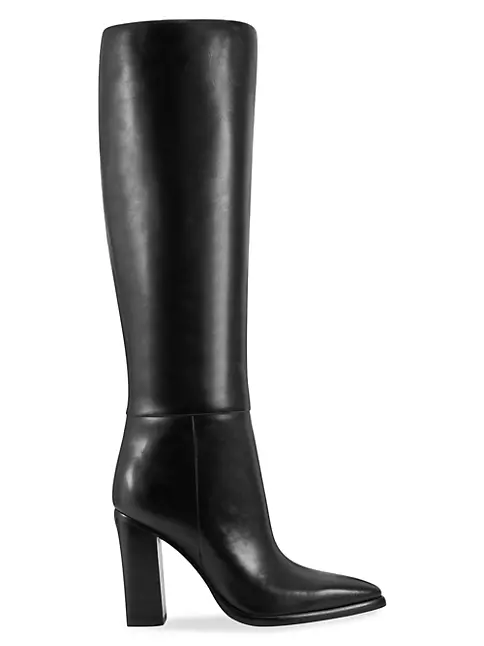 Shop Marc Fisher LTD Lannie 86MM Leather Knee-High Booties | Saks Fifth ...