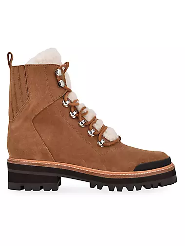 Izzie Shearling-Lined Suede Work Boots