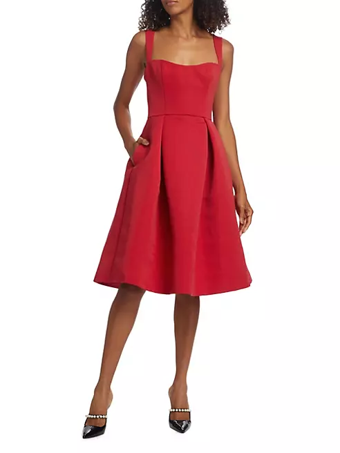 Shop Amsale Bodice Pleated A-Line Dress | Saks Fifth Avenue