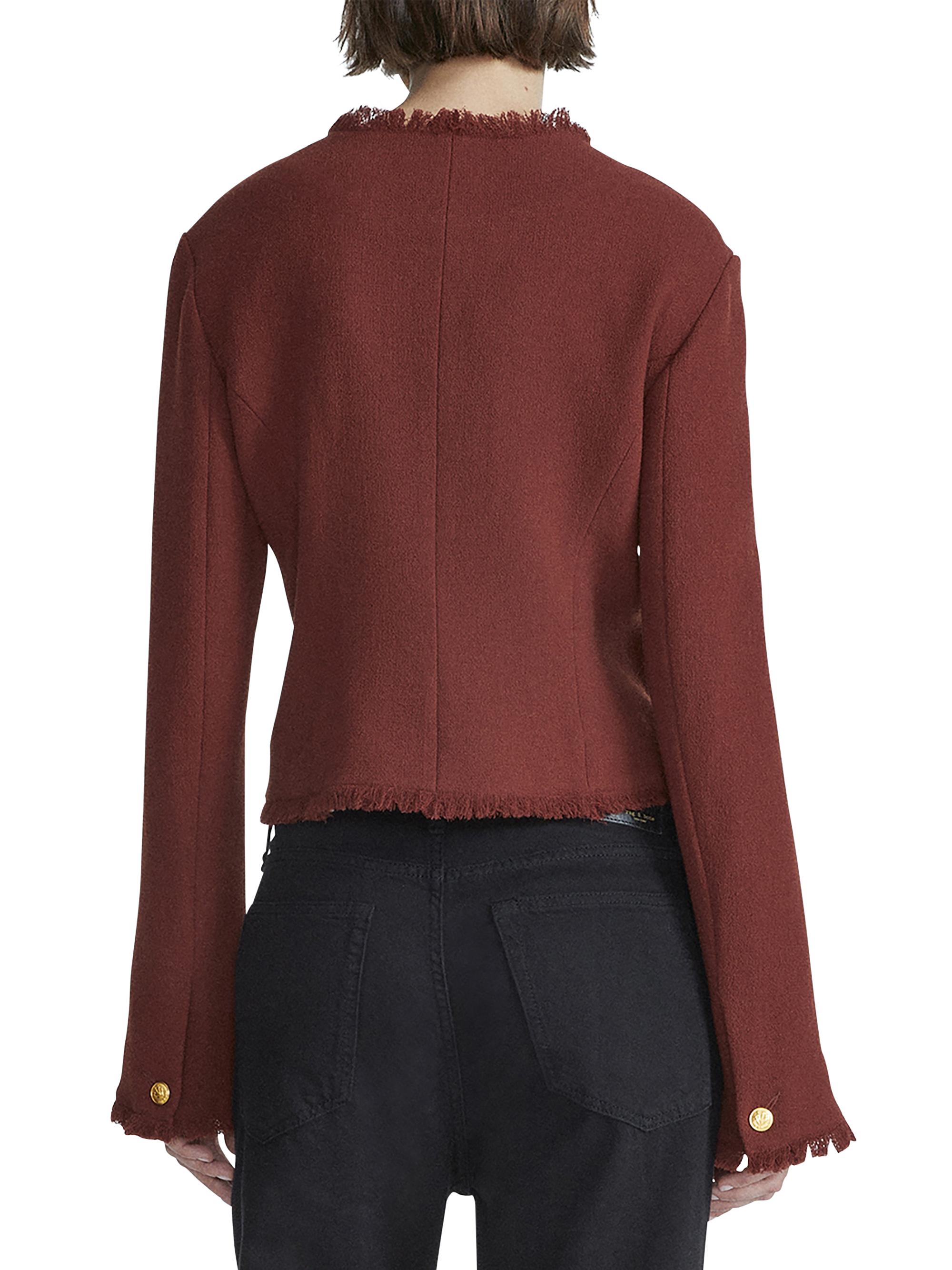 FSL-8397 WHITE DESIGN TRIM WOOL JACKET main image 0