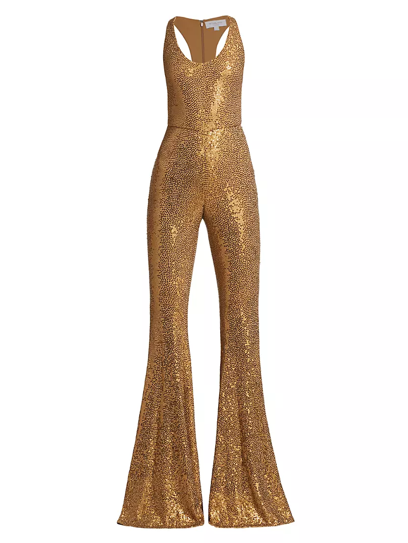 Shop Michael Kors Collection Jersey Sequin Flared Jumpsuit | Saks Fifth ...