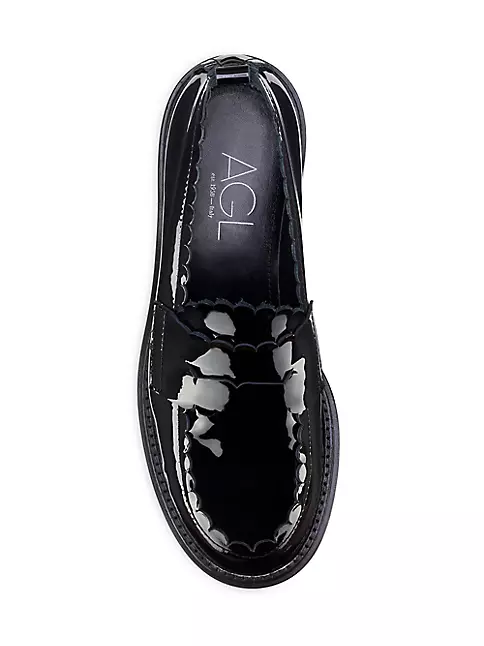 Shop AGL Janise Patent Leather Penny Loafers | Saks Fifth Avenue