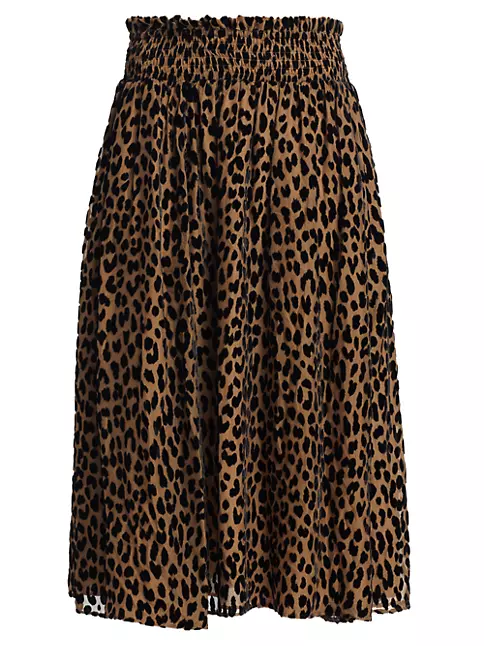 Shop kate spade new york Mainline Velvet Leopard-Print Midi-Skirt ...