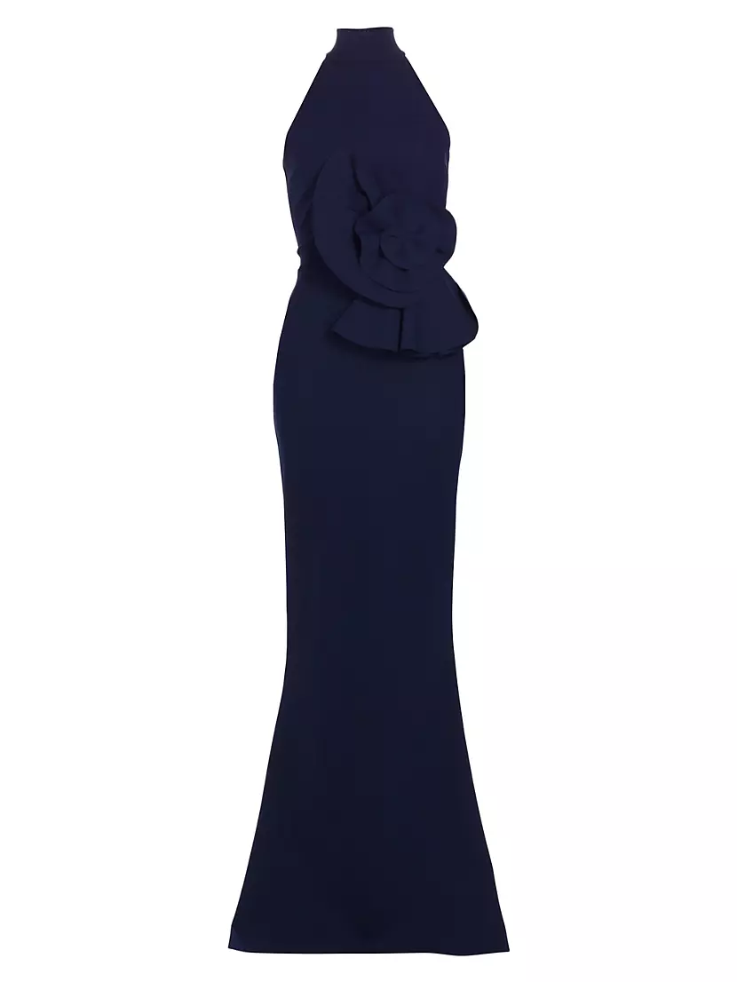 Shop Chiara Boni La Petite Robe Hebana Halter Rosette Gown | Saks Fifth ...