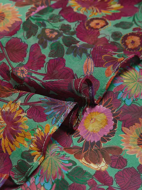 Shop Saloni Jolene Asymmetric Floral Midi-Dress | Saks Fifth Avenue
