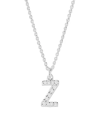 Blaire Sterling Silver & 0.3-1.1 TCW Lab-Grown Diamond Initial Pendant Necklace
