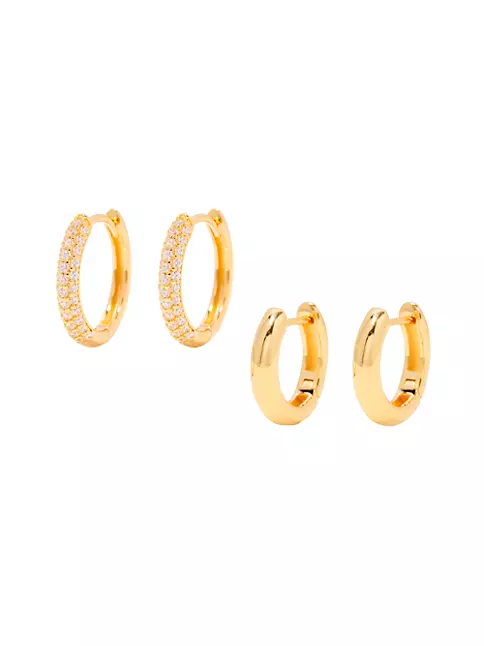 9 Pairs Small Gold Hoop Earrings Set