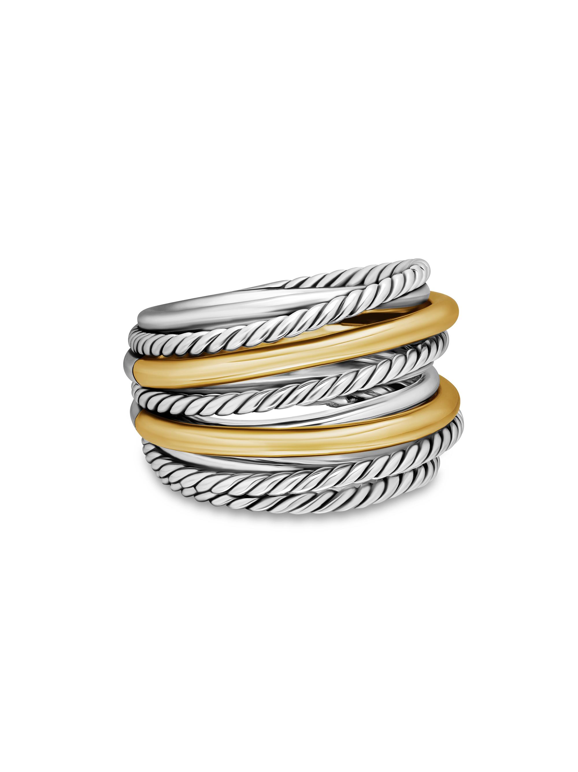Shop David Yurman Crossover Wide Ring with 18K Yellow Gold Saks Fifth