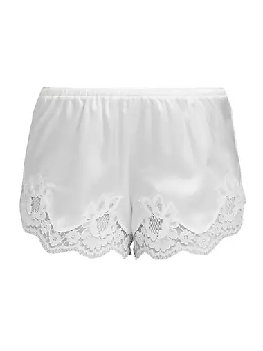 Lace-Trimmed Satin Shorts