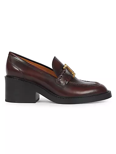Marcie 65MM Logo Buckle Leather Loafers