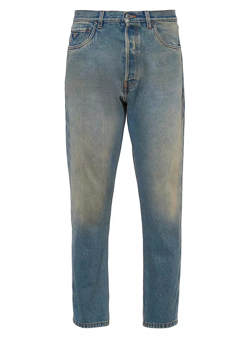 Monogram Accent Washed Denim Jeans - Women - Ready-to-Wear