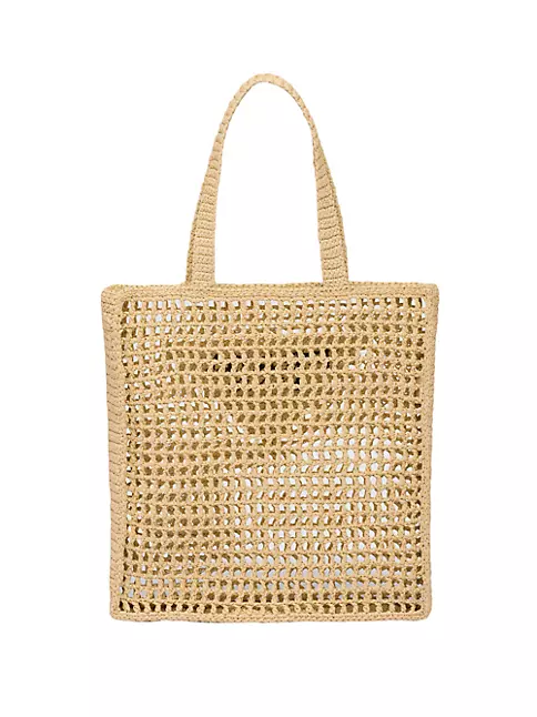 Shop Prada Raffia Tote Bag with Logo | Saks Fifth Avenue