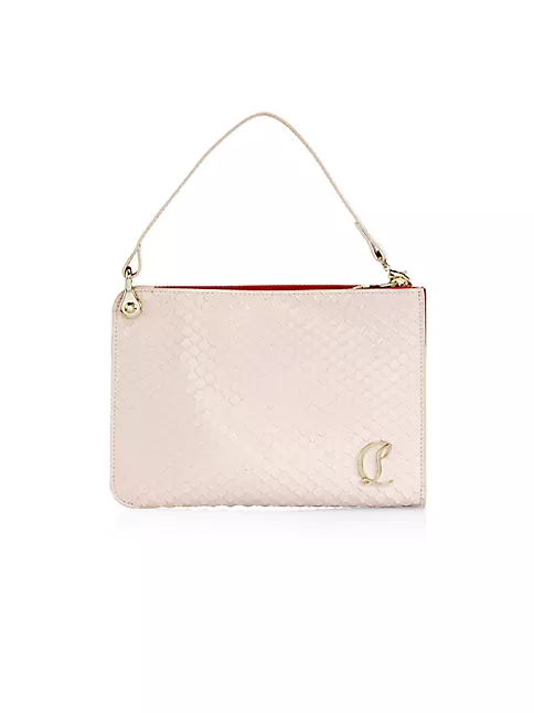 Shop Christian Louboutin Snake-Embossed Leather Pouch | Saks Fifth Avenue