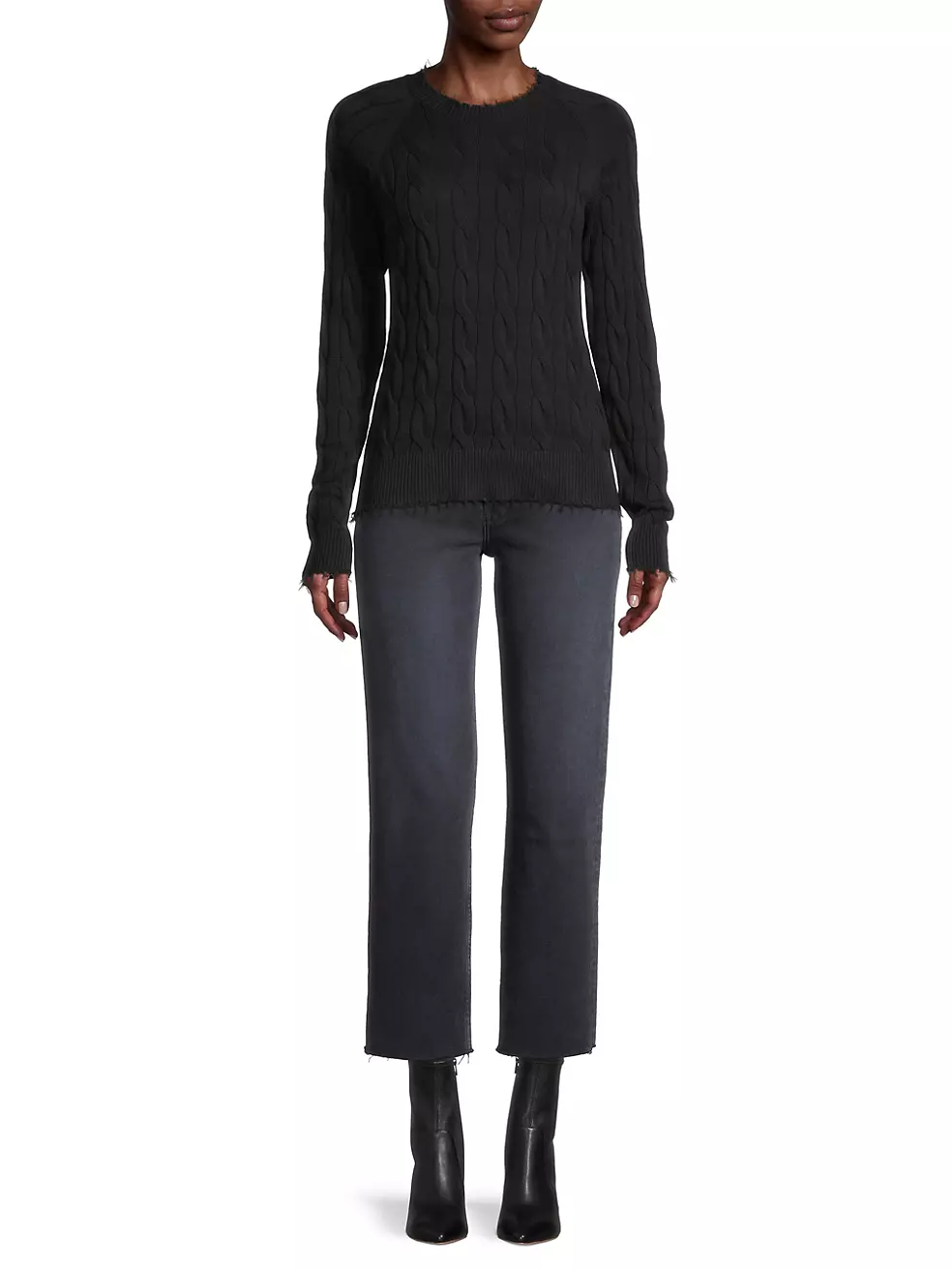 Shop Minnie Rose Cable-Knit Sweater | Saks Fifth Avenue
