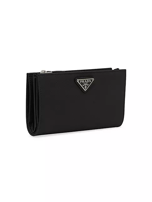 Black Large Saffiano Leather Wallet