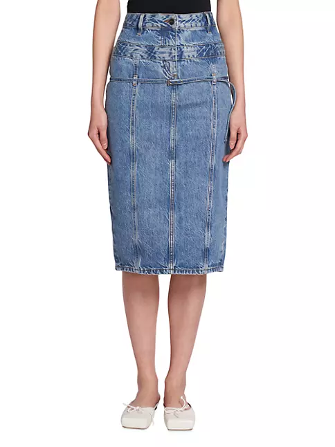 Shop Jacquemus Nimes Tiered Denim Pencil Skirt | Saks Fifth Avenue