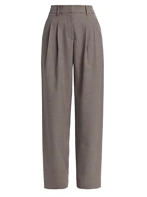 Shop Wayf Dolly Houndstooth Pleat Trousers | Saks Fifth Avenue