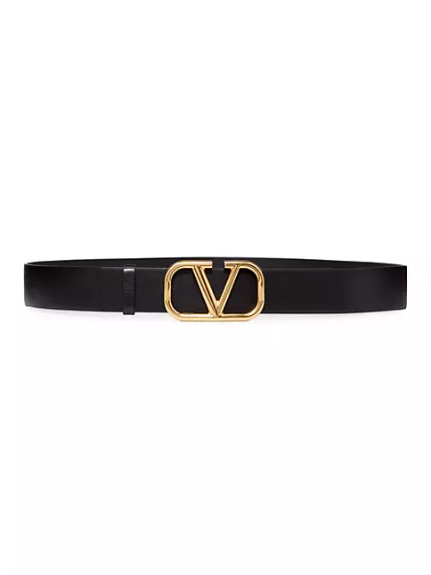 Shop Valentino Garavani VLogo Signature Calfskin Belt | Saks Fifth Avenue