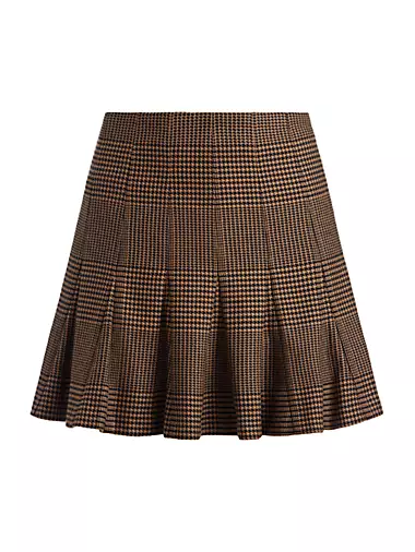 Zona Check Pleated Miniskirt