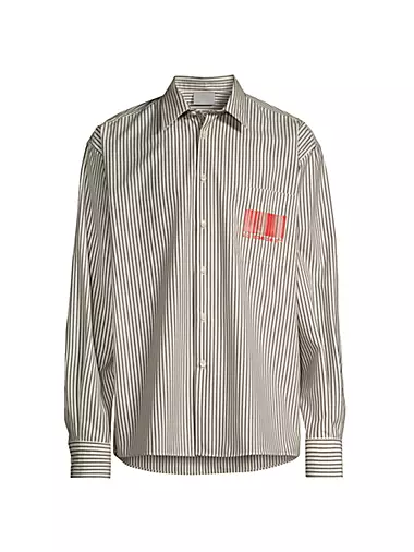 Barcode Striped Button-Front Shirt