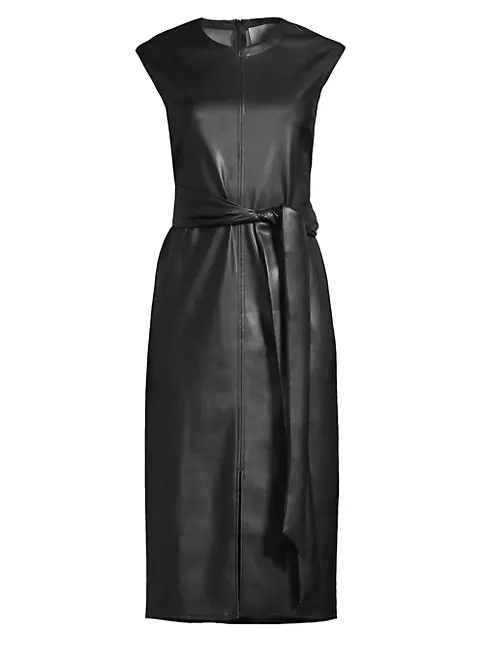 Shop Modern Citizen Pilar Belted Vegan Leather Midi-Dress | Saks Fifth ...