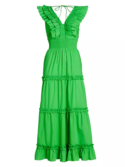 Shop Love the Label Azalea Tiered Cotton Midi-Dress | Saks Fifth Avenue